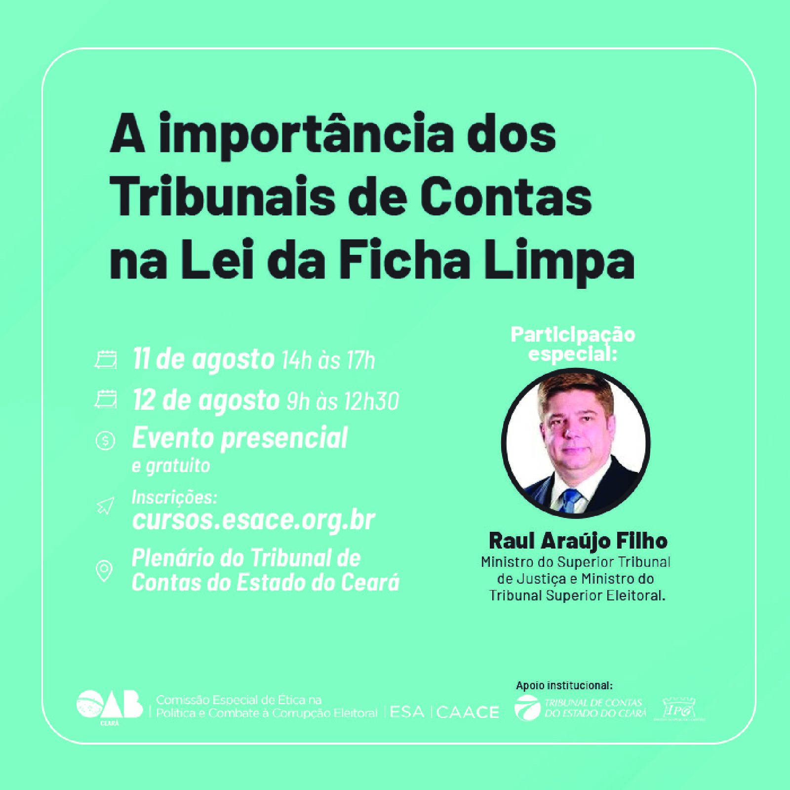 Presidente Lucas Asfor participa de debate “A Importância dos Tribunais de Contas na Lei da Ficha Limpa”